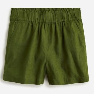 J. Crew Pull-On Linen Short in Dark Seaweed, size XS, EUC